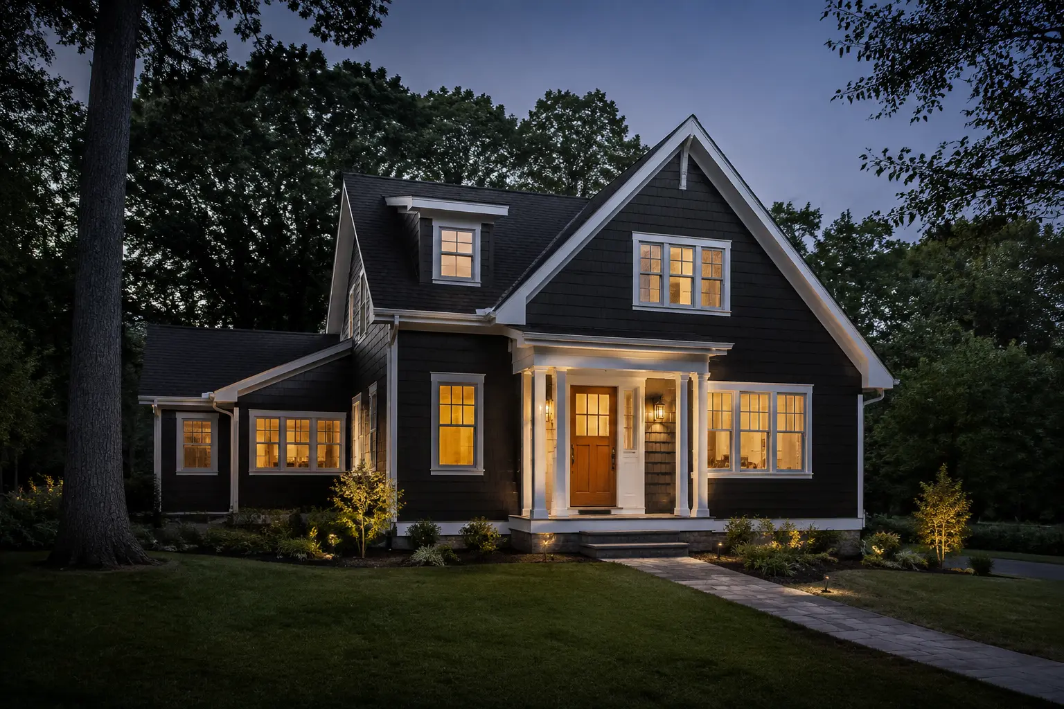 Renovated New England home exterior