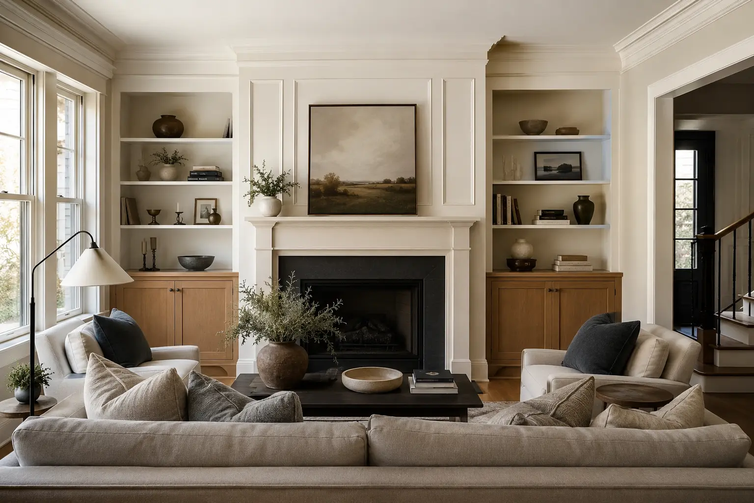 Refined residential interior with custom finish work